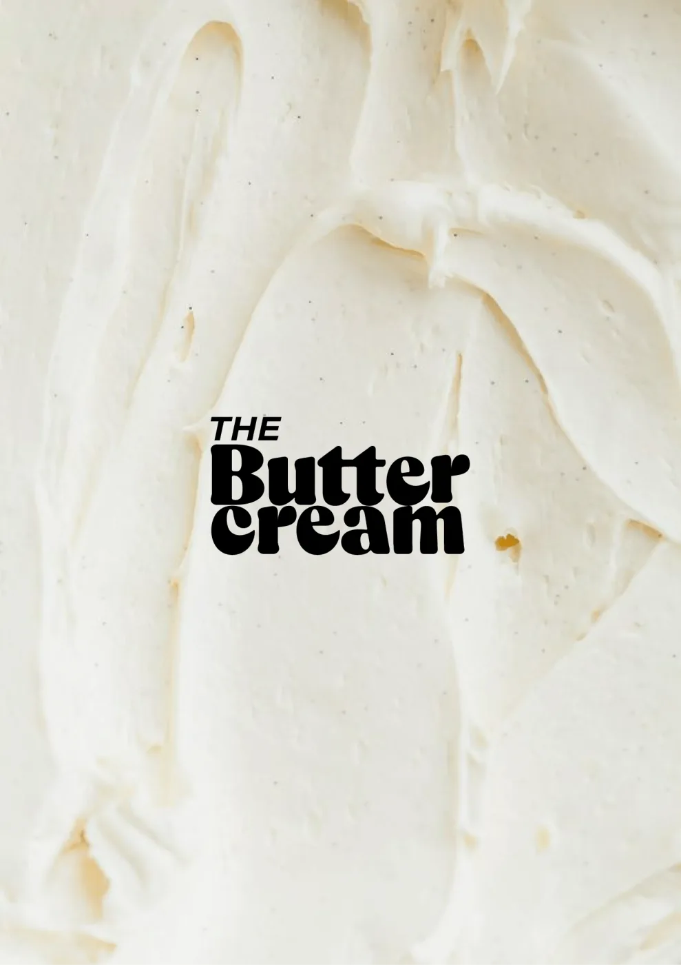 Logotipo de THE BUTTERCREAM sobre betún de repostería